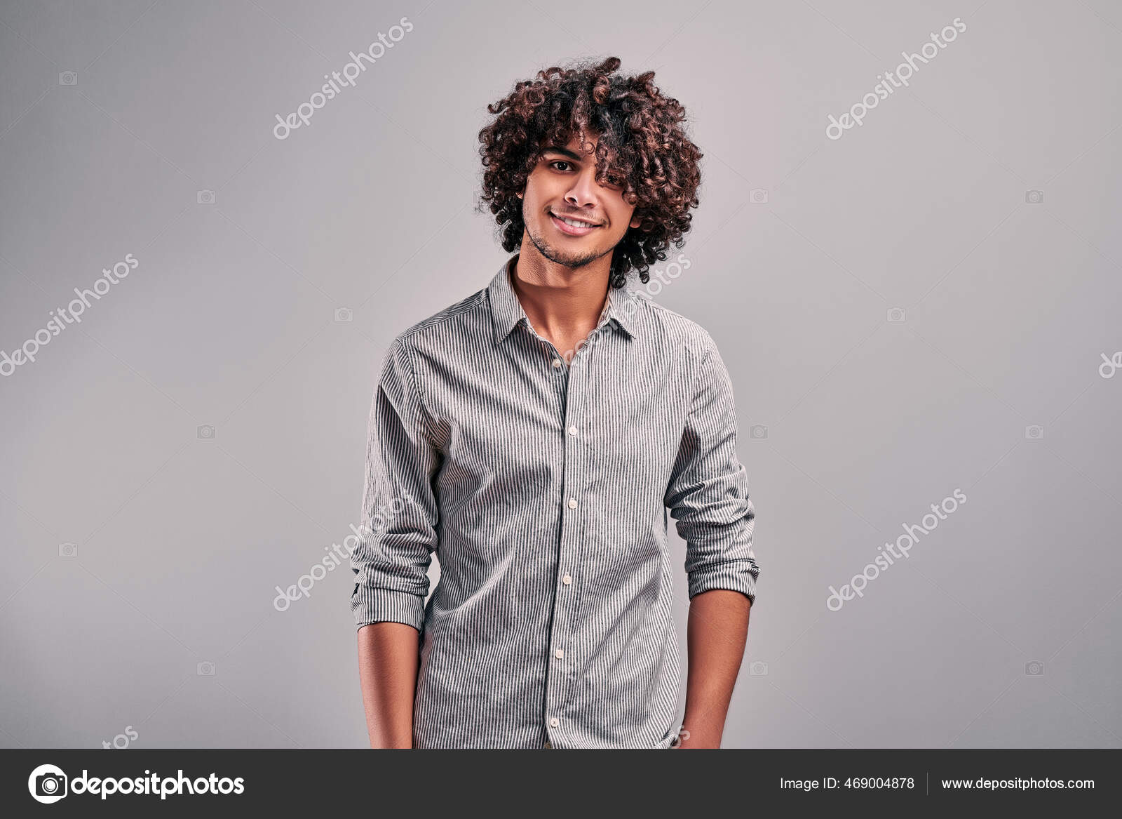 Studio Shot Young Handsome Arabian Man Smiling Looking Camera Egyptian —  Stock Photo © vasylchipiha.gmail.com #469004878, image size:1600x1167