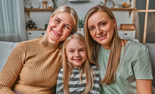 Family Portrait Mother Daughter Grandmother Generations Women Concept Women Day — Stock Photo, Image