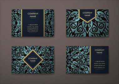 Vektör vintage kartvizit set