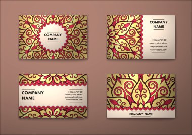 Vektör vintage kartvizit set