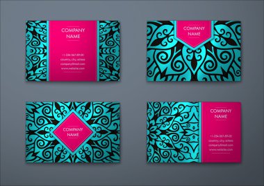 Vektör vintage kartvizit set