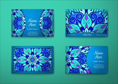 Vektör vintage kartvizit set.