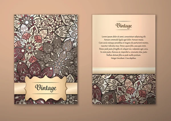 Εκλεκτής ποιότητας χαρτιά Μαντάλα Floral μοτίβο και στολίδια. — Διανυσματικό Αρχείο