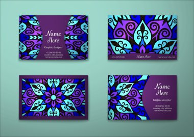 Vektör vintage kartvizit set.