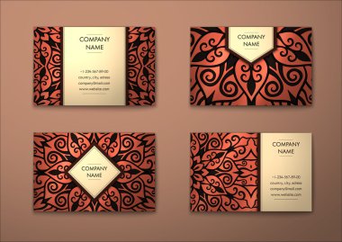 Vektör vintage kartvizit set