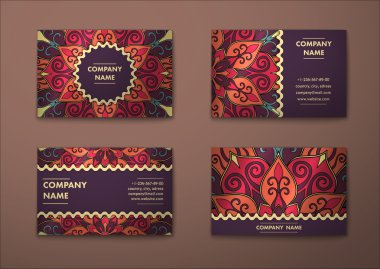 Vektör vintage kartvizit set