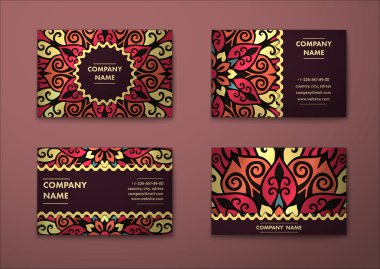 Vektör vintage kartvizit set