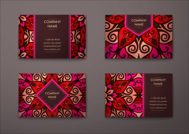 Vektör vintage kartvizit set