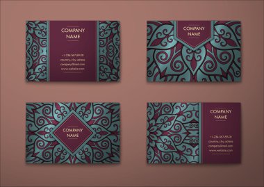 Vektör vintage kartvizit set