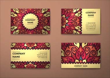 Vektör vintage kartvizit set