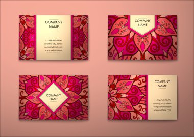 Vektör vintage kartvizit set