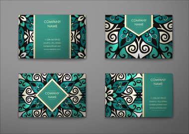 Vektör vintage kartvizit set