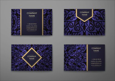 Vektör vintage kartvizit set