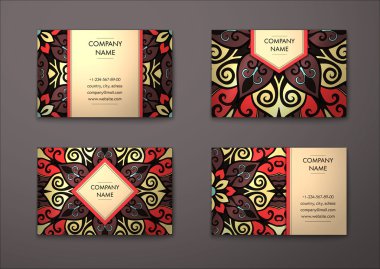 Vektör vintage kartvizit set