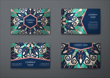 Vektör vintage kartvizit set