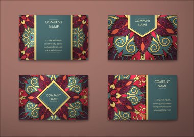 Vektör vintage kartvizit set