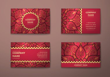 Vektör vintage kartvizit set