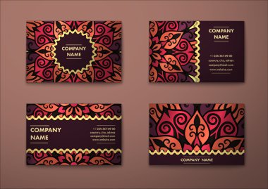 Vektör vintage kartvizit set