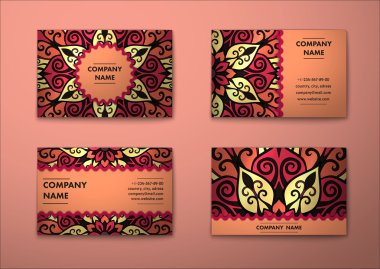 Vektör vintage kartvizit set