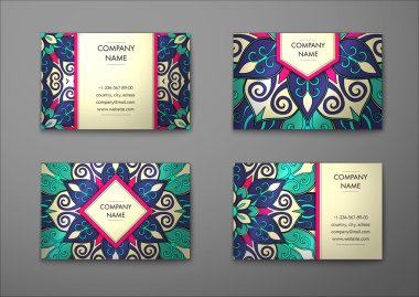 Vektör vintage kartvizit set