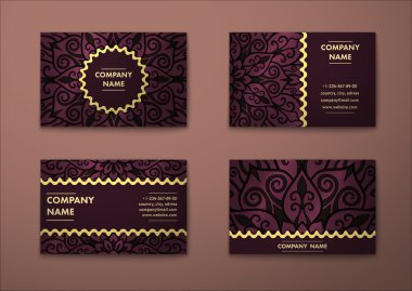 Vektör vintage kartvizit set