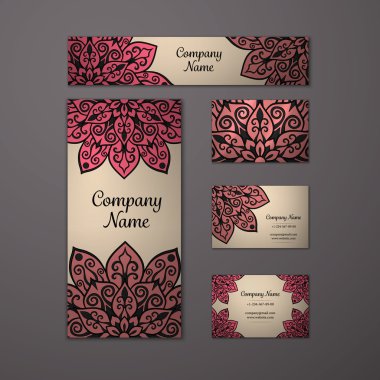 Şablonları mandala seti.