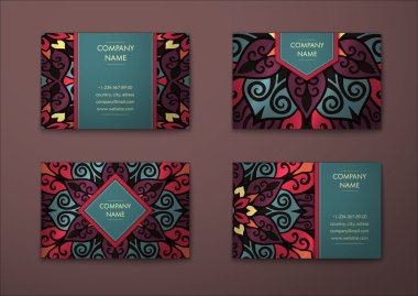 Vektör vintage kartvizit set