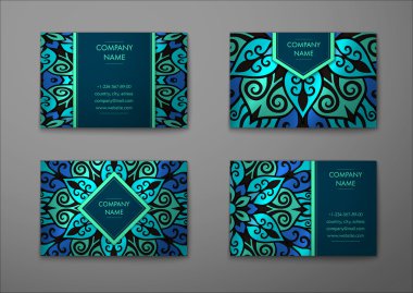 Vektör vintage kartvizit set