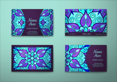 Vektör vintage kartvizit set.