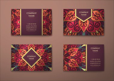 Vektör vintage kartvizit set