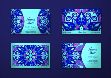 Vektör vintage kartvizit set.