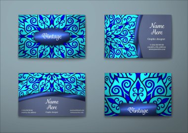 Vektör vintage kartvizit set.