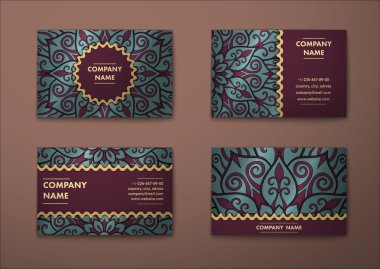 Vektör vintage kartvizit set