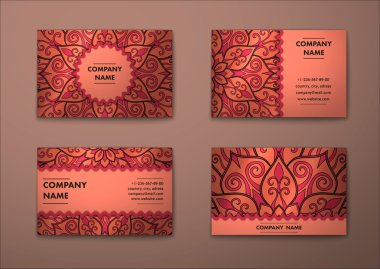 Vektör vintage kartvizit set