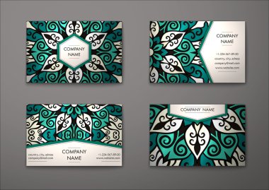 Vektör vintage kartvizit set