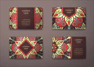 Vektör vintage kartvizit set