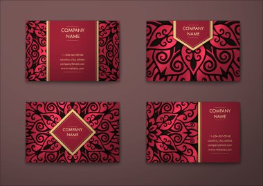 Vektör vintage kartvizit set