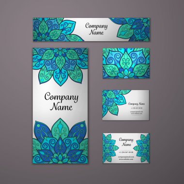 Şablonları mandala seti.