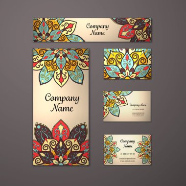 Şablonları mandala seti.