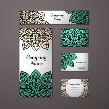 Şablonları mandala seti.