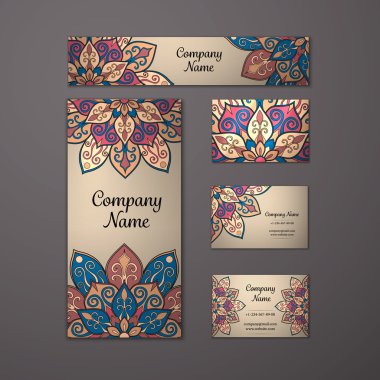 Şablonları mandala seti.