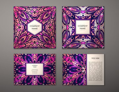 Çiçek mandala desenli el ilanı