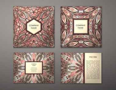 Çiçek mandala desenli el ilanı