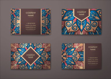 Vektör vintage kartvizit set