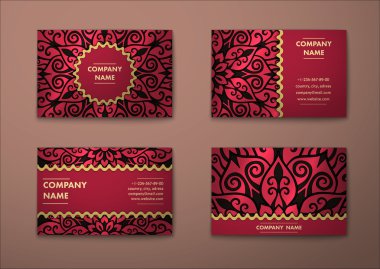 Vektör vintage kartvizit set