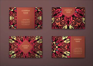 Vektör vintage kartvizit set