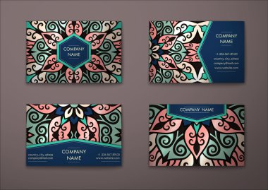 Vektör vintage kartvizit set