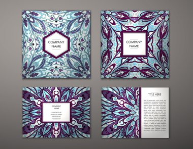 Çiçek mandala desenli el ilanı