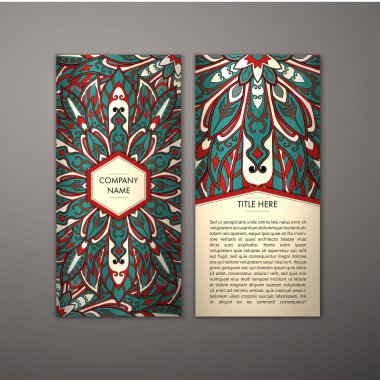 Çiçek mandala desenli el ilanı