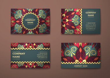 Vektör vintage kartvizit set